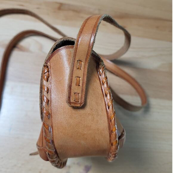 Hand Crafted Natural Leather Mini Crossbody Purse - Picture 9 of 9